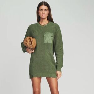 SER.O.YA • Devin Distressed Sweater Dress XS Cotton